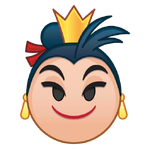 The Queen of Hearts' emoji for Disney Emoji Blitz.