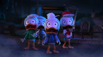 Huey, Dewey, and Louie in stop-motion, as seen in a Halloween-themed Disney XD station ID