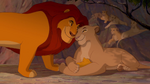 Sarabi and Mufasa embrace each other.