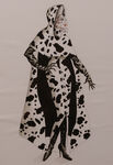 Cruella's hooded dalmatian coat drawing from 102 Dalmatians