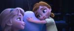 Elsa smiling at Anna