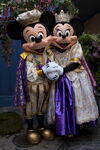 Mickey and Minnie at the Mardi Gras party at the Court of Angels