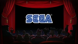 Mickey and friends see the Sega logo in the theater