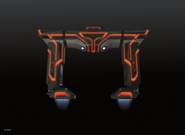 The recognizer as it appears on the cover for the Tron: Uprising album