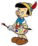 Pinocchio ready to paint