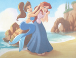 Princess Ariel with her elder sister, Princess Aquata in Ariel's Royal Wedding.