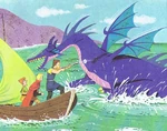 Dragon Maleficent in the Walt Disney's Giant Book Of Fairy Tales story "The Four Clever Brothers"