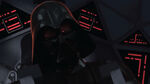 Vader piloting his TIE Fighter.