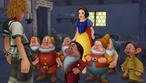Mocoso con los Enanitos, Blancanieves y Ventus.