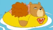 Hamster's cameo as a pool float in Phineas and Ferb