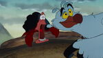 Scuttle and Sebastian (with his mouth open)