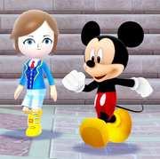 Mii character with Mickey