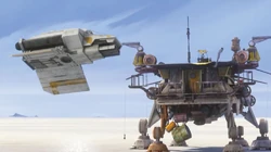 The Phantom lands beside the old Republic Walker.