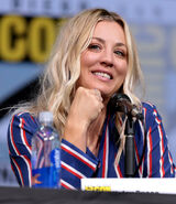 Kaley Cuoco speaks at the 2017 San Diego Comic Con.