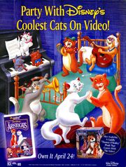 The Aristocats VHS Masterpiece Collection print ad NickMag May 1996