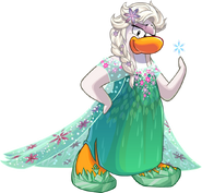 Elsa in her Frozen Fever outfit