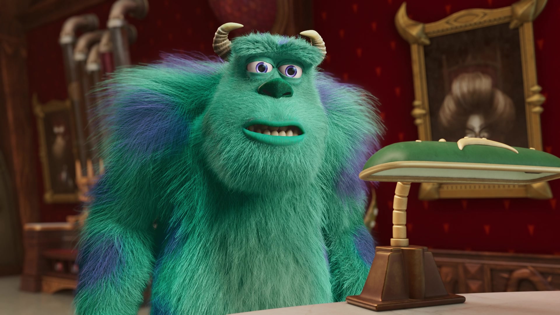 Com One human, Boo from Monsters Inc. starts to realize what's happening.  She uses the doors, (I's why you can see a unlocking the ability to travel  wood carving of Sully through
