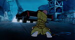 Sykes driving off when he takes Jenny and leaves Fagin