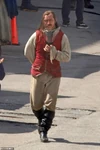 Jude Law dressed up as Captain Hook on the set.