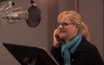 Bonnie Hunt behind the scenes of Toy Story 3.