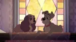 Lady comforts Tramp