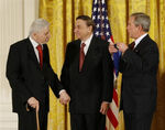 Bob & Dick receive the National Medal of Arts from U.S. President George W. Bush at The White House, November 17, 2008. The National Medal of Arts is the highest honor bestowed upon artists from the United States Government