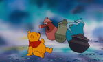 Winnie the Pooh just saw the four singing honey pots