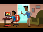 Screenshot of a Disney Junior Latin America airing of Safety Smart: Online