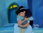 Jasmine comforting a boy who lost his mother
