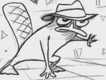 Original storyboard artwork for Perry in the pilot episode "Rollercoaster."