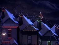 Jack repartiendo regalos macabros en el Mundo Real