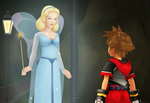 El Hada Azul con Sora en Kingdom Hearts: Dream Drop Distance.