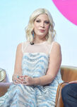 Tori Spelling speaks at the BH 90210 panel at the 2019 Summer TCA Tour.