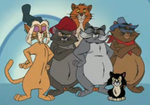 O'Malley y los Gatos Callejeros con Fígaro en House of Mouse.