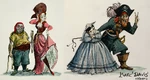 Character sketches for the Auction scene in Pirates of the Caribbean