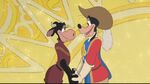 Goofy and Clarabelle Cow as a couple (as seen on Mickey, Donald and Goofy: The Three Muskteers)