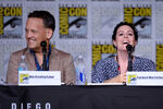 Dee Bradley Baker and Rachael MacFarlane speak during the 2016 San Diego Comic Con.