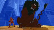 Hercules beats Nemean Lion in film