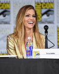 Tricia Helfer speaks at the 2017 San Diego Comic Con.