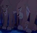 Sarafina and Nala crying about Mufasa's death