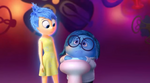 Sadness' first appearance controlling Riley when she was a baby