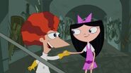 Phineas holding Isabella's hand