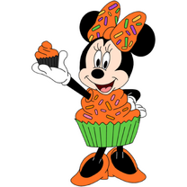 Minnie disfrazada de muffin.