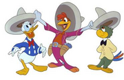 Panchito with Donald and Jose.