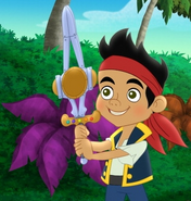 Jake using the Mega-Mecha Sword's compass mode.