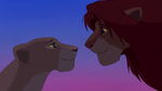 Simba and Nala falling in love.