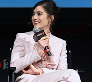 Lizzy Caplan speaks at the 2019 New York Comic Con.
