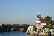 The Hurricane Point lighthouse, the symbol of Old Cape Cod in American Waterfront.