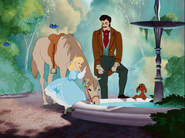 Cinderella and her father in the prologue.