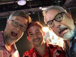 Swampy with Dan and Vincent Martella at D23 2019.